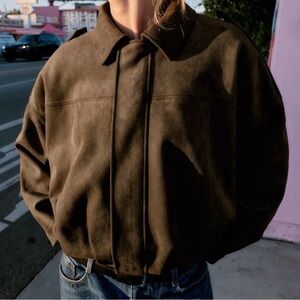 Zara Suede Effect Bomber Jacket